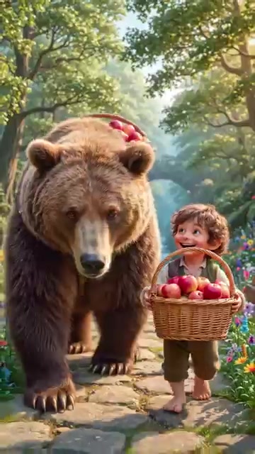 Hobbit and Bear friendship ! #aivideo #aigenerated #ai