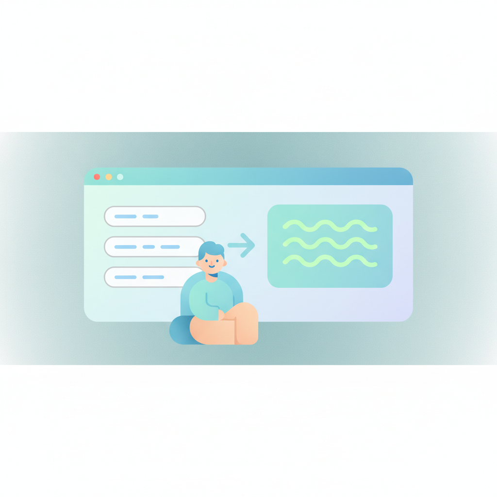 A user typing a detailed, structured prompt into an AI interface, receiving a well-formatted response. The prompt input shows elements of context, format, and constraints, guiding the AI.