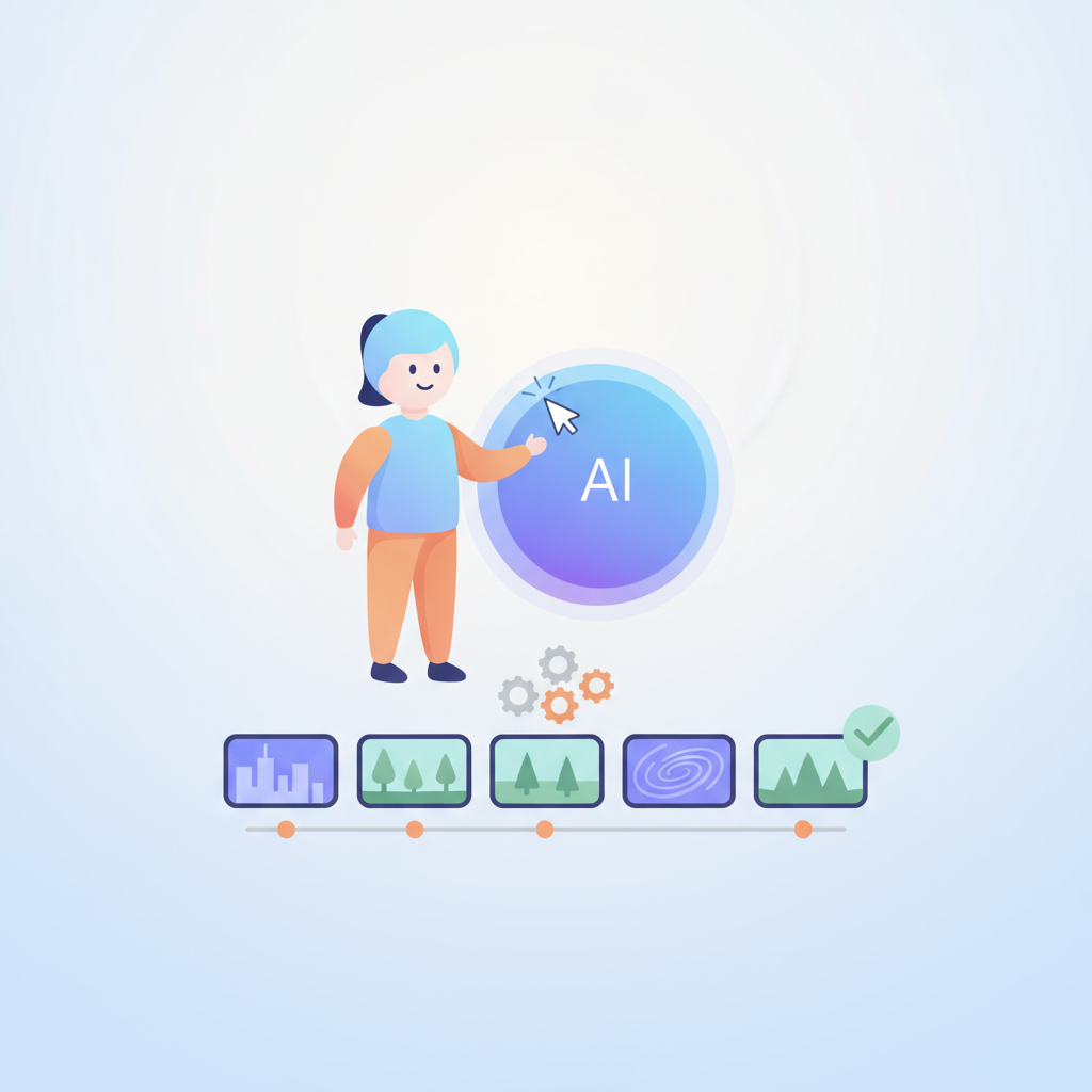 A creative professional using a precise prompt to generate consistent and high-quality video outputs, illustrating the benefits of prompt engineering.