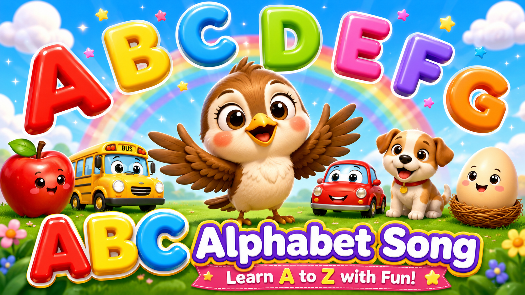 🌈 ABCD Song for Kids | Learn the Alphabet with The Little Sparrow! 🐦🎵